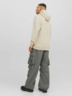 JACK & JONES Bradley sweat hood regular fit, heren hoodie katoenmengsel met capuchon, beige