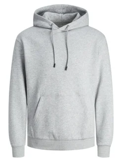 JACK & JONES Bradley sweat hood regular fit, heren hoodie katoenmengsel met capuchon, lichtgrijs melange