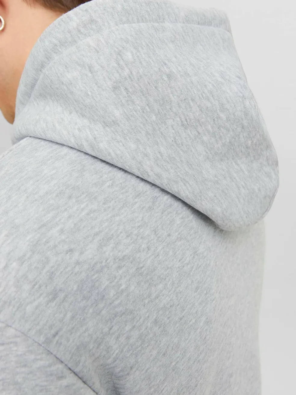 JACK & JONES Bradley sweat hood regular fit, heren hoodie katoenmengsel met capuchon, lichtgrijs melange