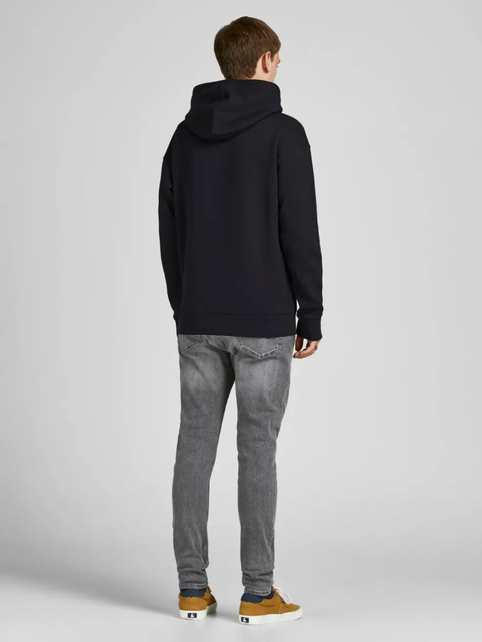 JACK & JONES Bradley sweat hood regular fit, heren hoodie katoenmengsel met capuchon, zwart