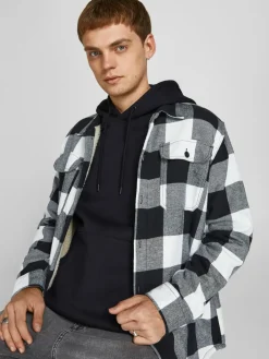 JACK & JONES Bradley sweat hood regular fit, heren hoodie katoenmengsel met capuchon, zwart