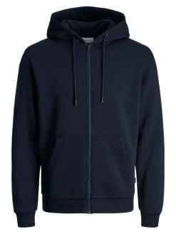 JACK & JONES Bradley sweat zip hood regular fit, heren sweatvest katoenmengsel met capuchon, blauw