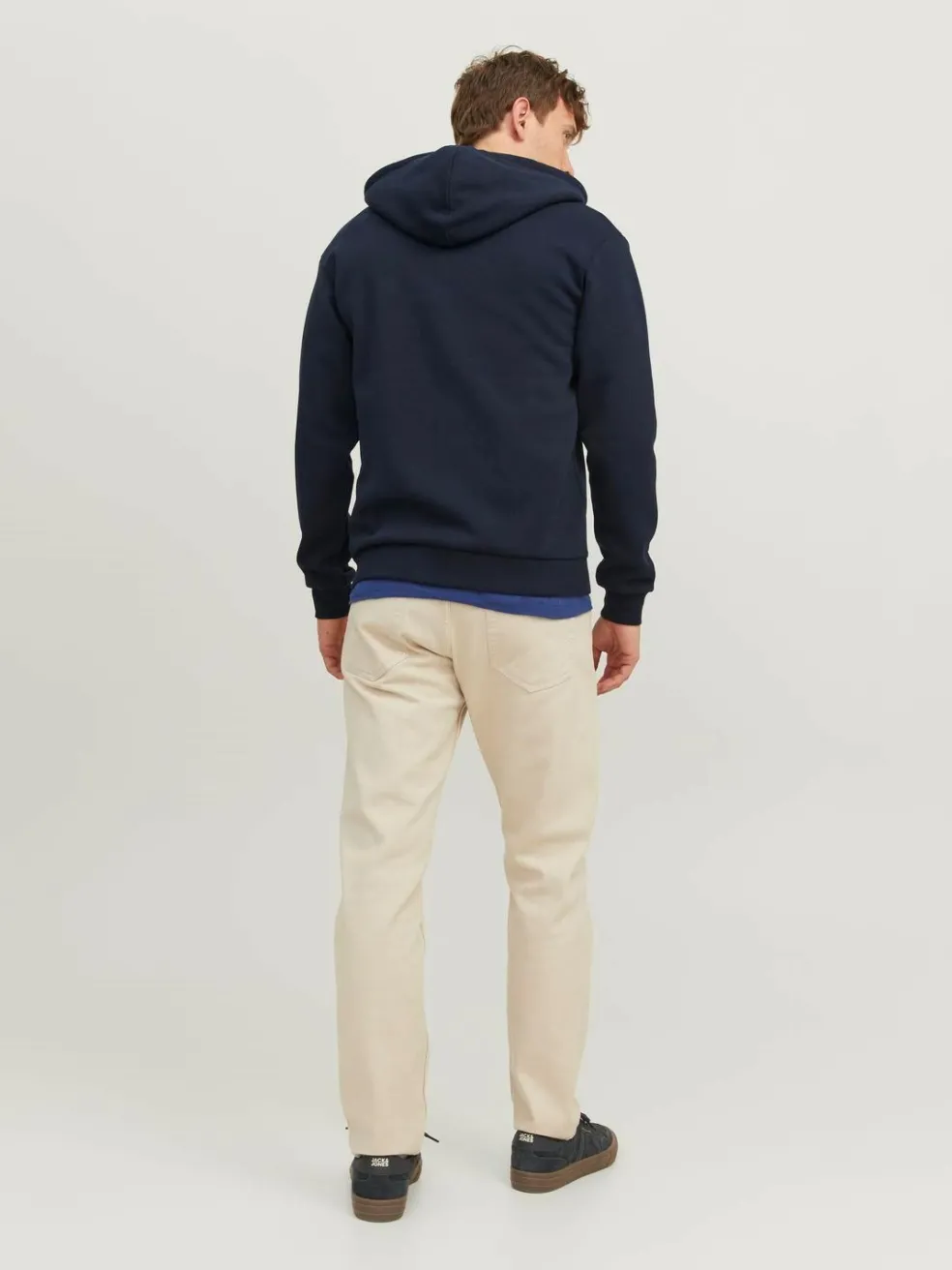 JACK & JONES Bradley sweat zip hood regular fit, heren sweatvest katoenmengsel met capuchon, blauw