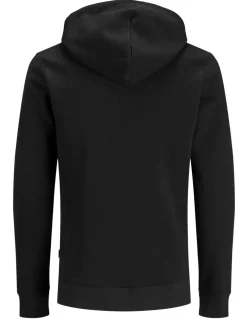 JACK & JONES Corp logo sweat hood regular fit, heren hoodie katoenmengsel met capuchon, zwart grote print