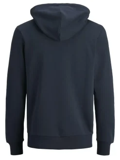JACK & JONES Corp old logo sweat hood slim fit, heren hoodie katoenmengsel met capuchon, blauw