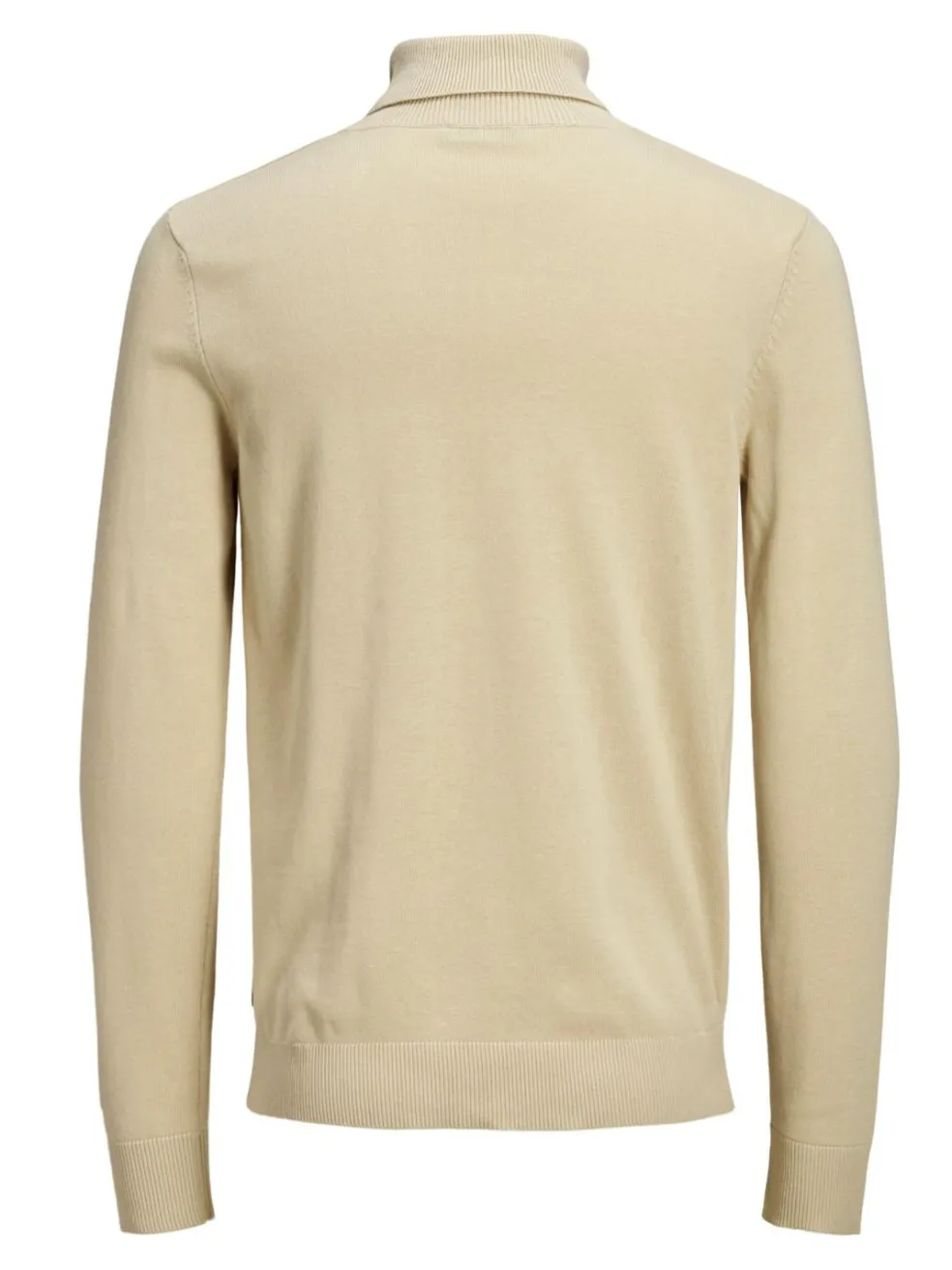 JACK & JONES Emil knit roll neck slim fit, heren pullover viscosemengsel met col, beige melange
