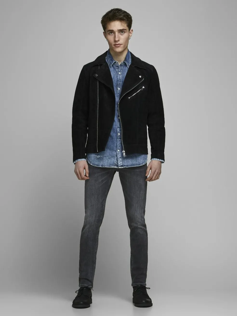 JACK & JONES Glenn Original loose fit, heren jeans, zwart denim