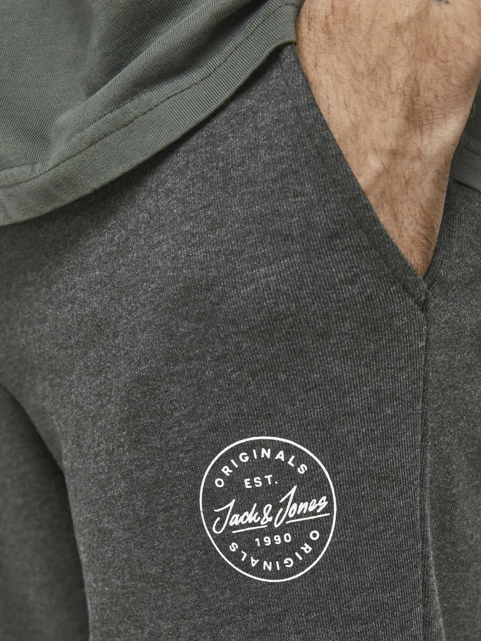 JACK & JONES Gordon Shark Sweat Pants regular fit, heren joggingbroek, donkergrijs melange