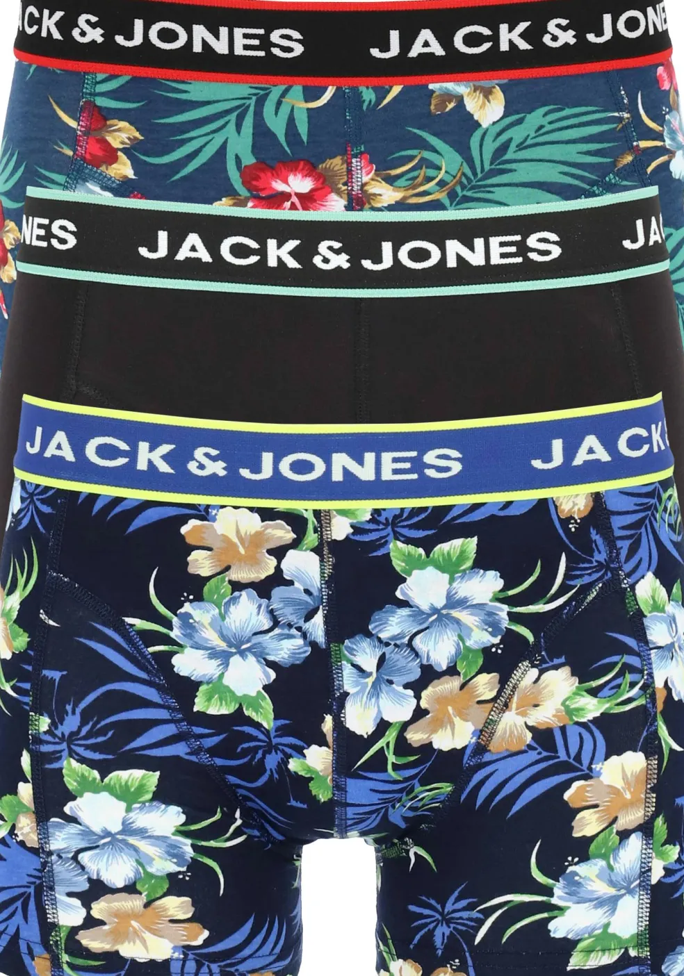 Jack & Jones heren boxers Jacflower trunks (3-pack), gebloemd en uni