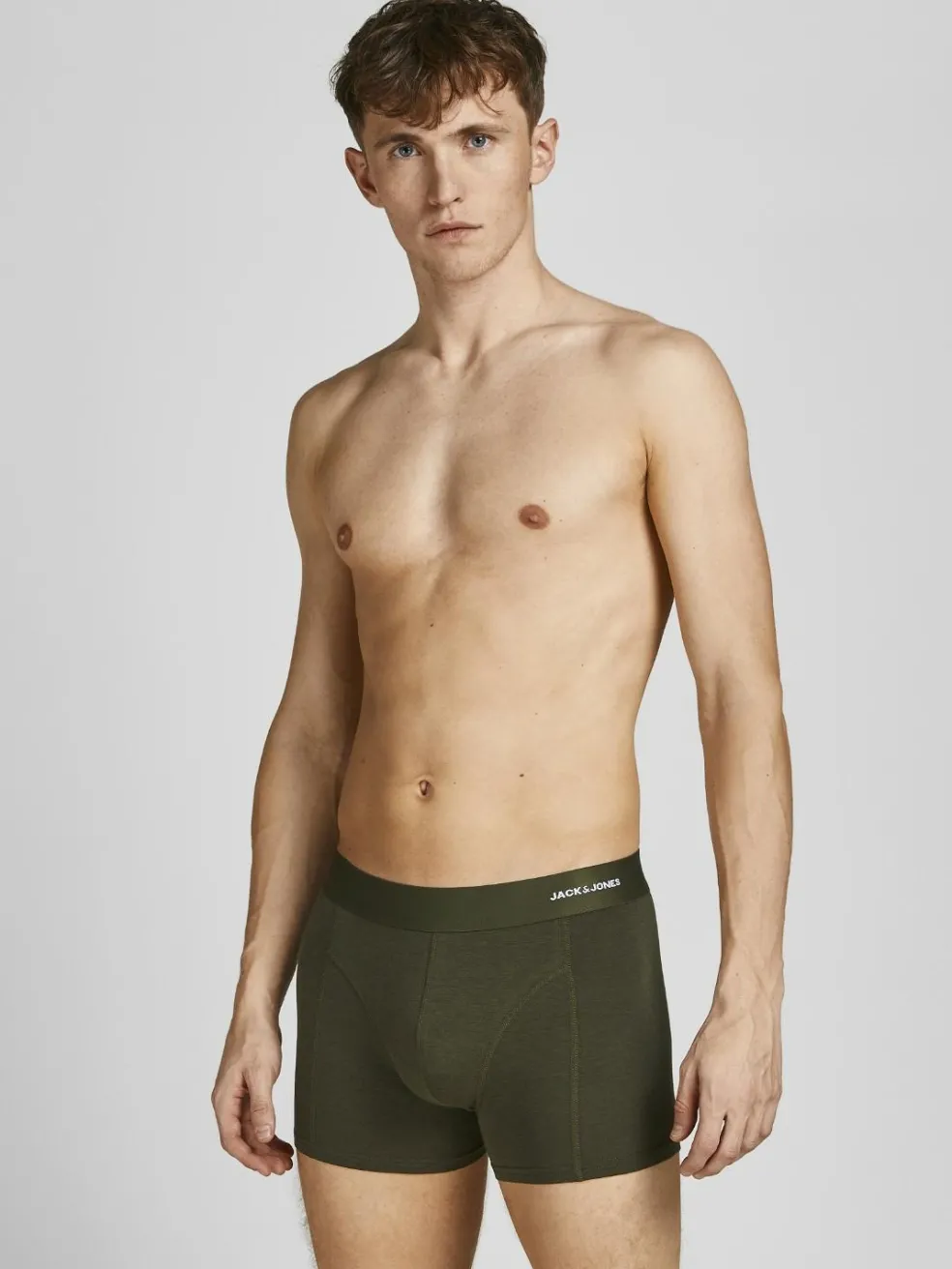 JACK & JONES Jacbasic bamboo trunks (3-pack), heren boxers normale lengte, groen, blauw, grijs en zwart