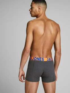 JACK & JONES Jaccrazy solid trunks (3-pack), heren boxers normale lengte, zwart en blauw