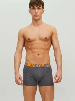 JACK & JONES Jaccrazy solid trunks (3-pack), heren boxers normale lengte, zwart en blauw
