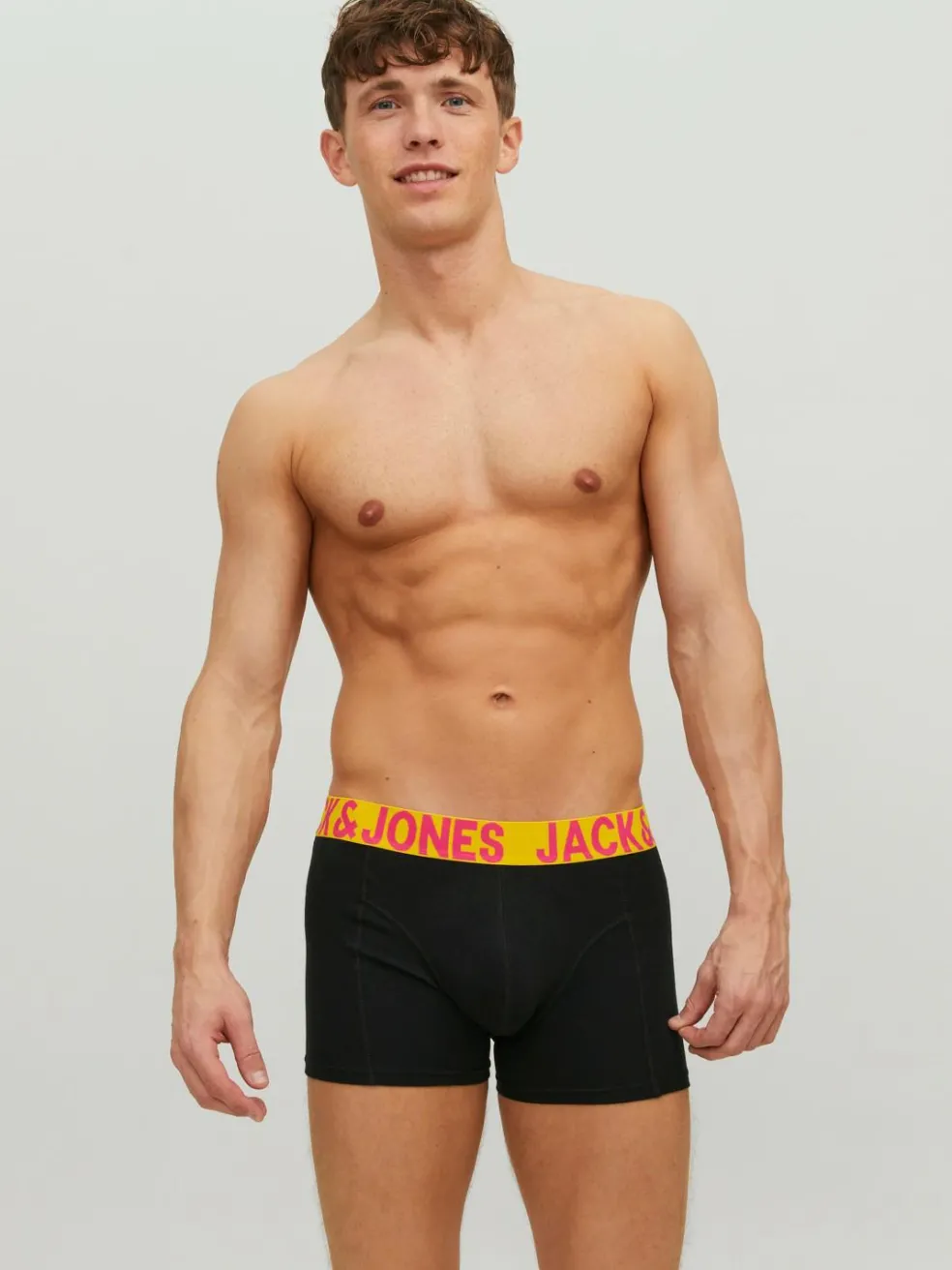 JACK & JONES Jaccrazy solid trunks (3-pack), heren boxers normale lengte, zwart en blauw