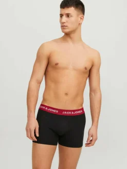 JACK & JONES Jacflower bird trunks (3-pack), heren boxers normale lengte, blauw en zwart