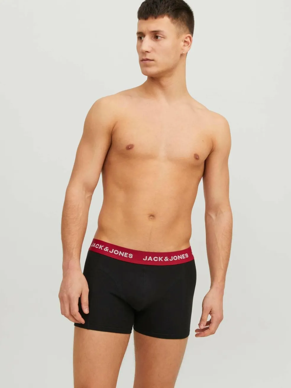 JACK & JONES Jacflower bird trunks (3-pack), heren boxers normale lengte, blauw en zwart