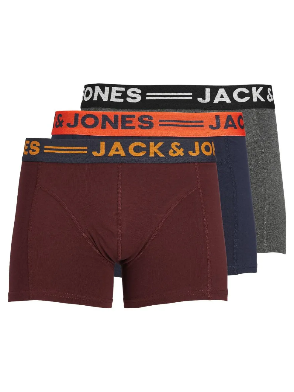 JACK & JONES Jaclichfield trunks (3-pack), heren boxers normale lengte, donkerrood