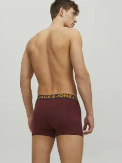 JACK & JONES Jaclichfield trunks (3-pack), heren boxers normale lengte, donkerrood