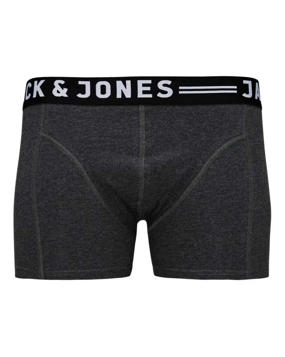 JACK & JONES Jacsense trunks (1-pack), heren boxer normale lengte, donkergrijs melange