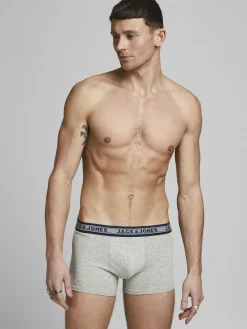 JACK & JONES Jacsolid trunks (10-pack), heren boxers normale lengte, zwart, groen, blauw, donkerrood en grijs