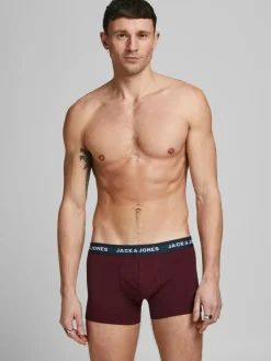 JACK & JONES Jacsolid trunks (10-pack), heren boxers normale lengte, zwart, groen, blauw, donkerrood en grijs