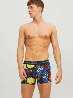 JACK & JONES Jacsugar skull trunks (3-pack), heren boxers normale lengte, zwart en geel