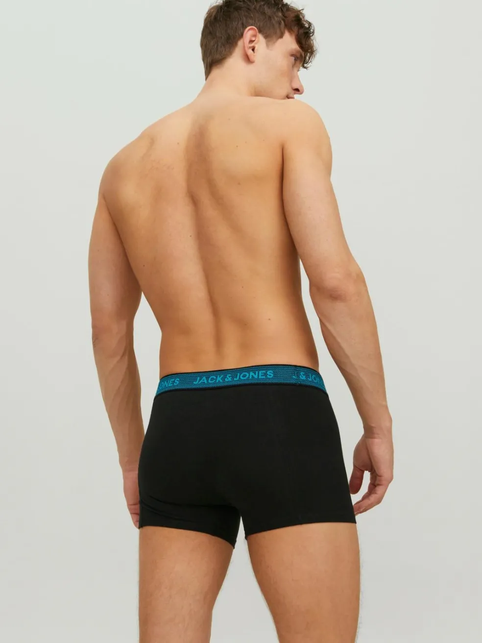 JACK & JONES Jacwaistband trunks (3-pack), heren boxers normale lengte, grijs, blauw en rood