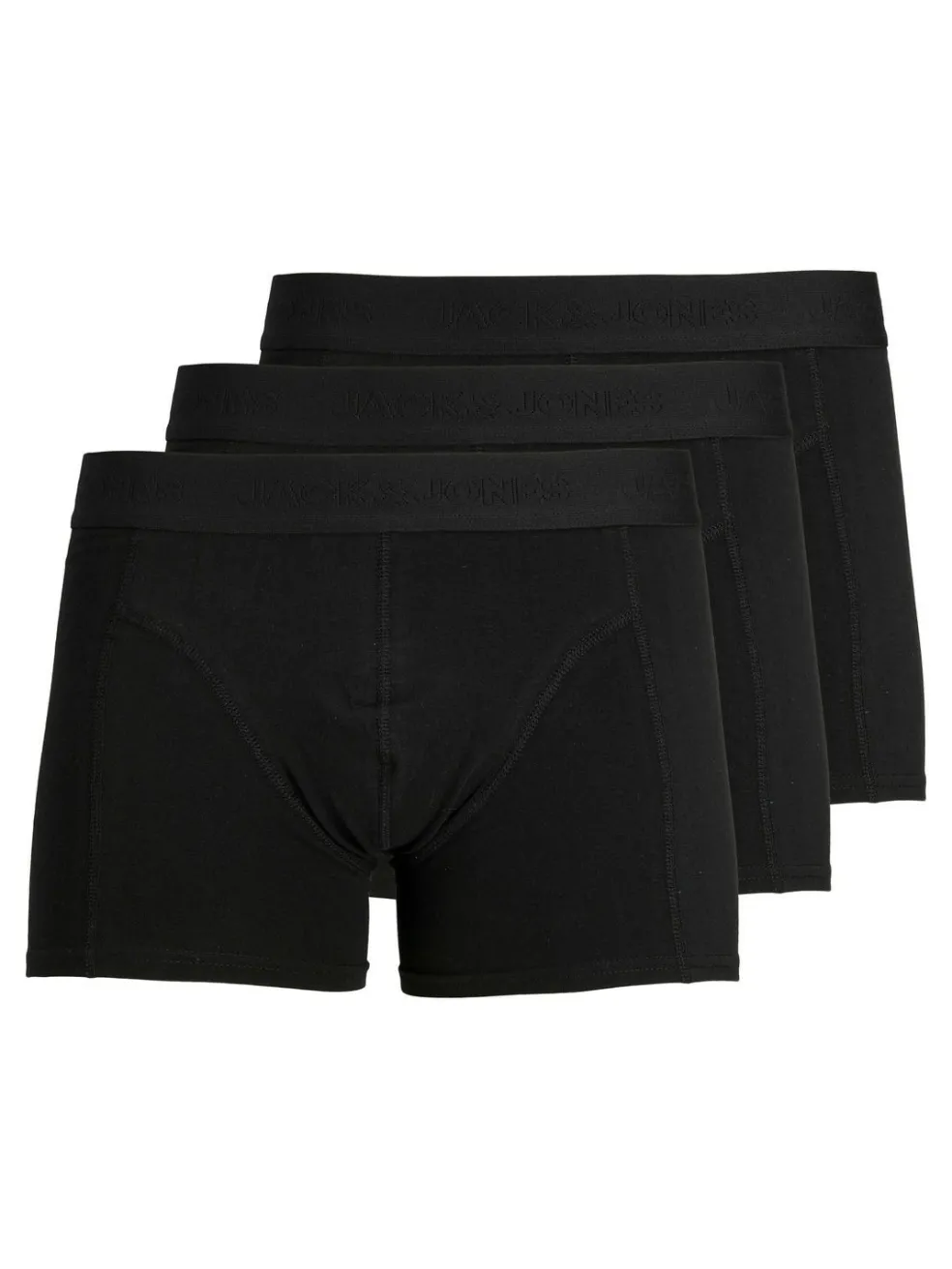 JACK & JONES Jacwaistband trunks (3-pack), heren boxers normale lengte, zwart