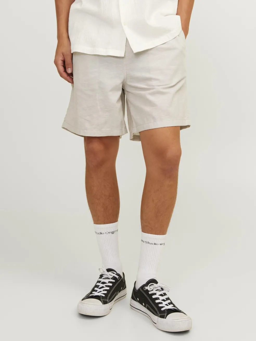 JACK & JONES Jaiden Summer Jogger Short loose fit, heren korte broek, beige melange