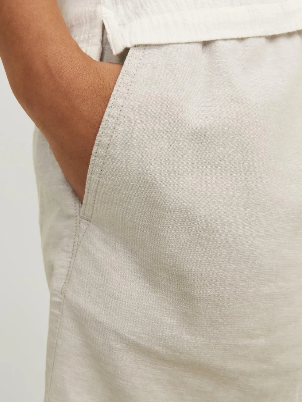 JACK & JONES Jaiden Summer Jogger Short loose fit, heren korte broek, beige melange