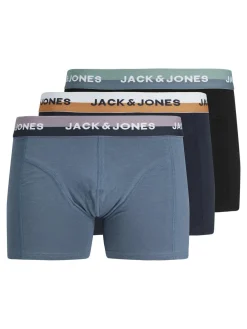JACK & JONES Jwheric trunks (3-pack), heren boxers normale lengte, zwart en, blauw