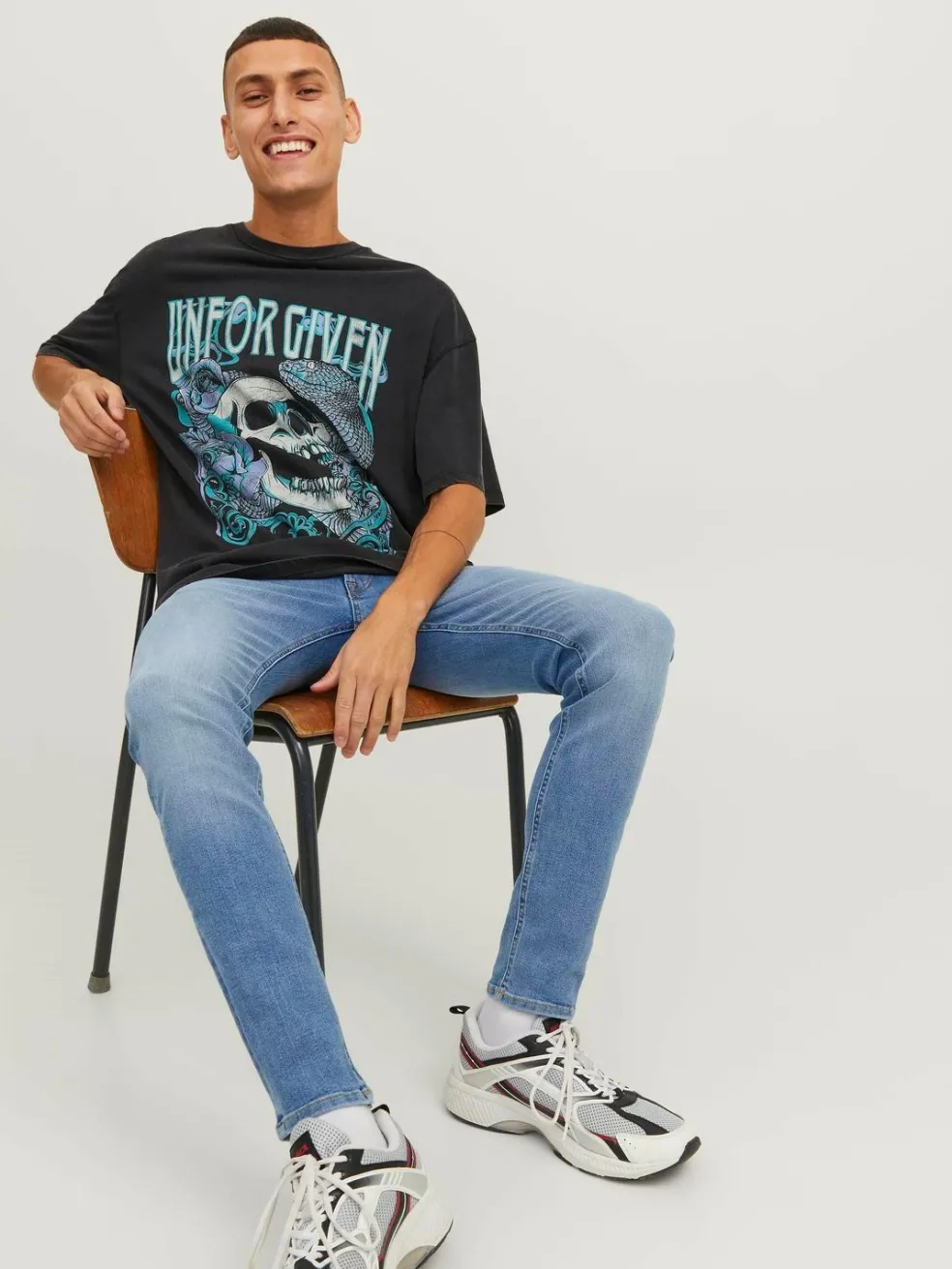 JACK & JONES Liam Original loose fit, heren jeans, denimblauw
