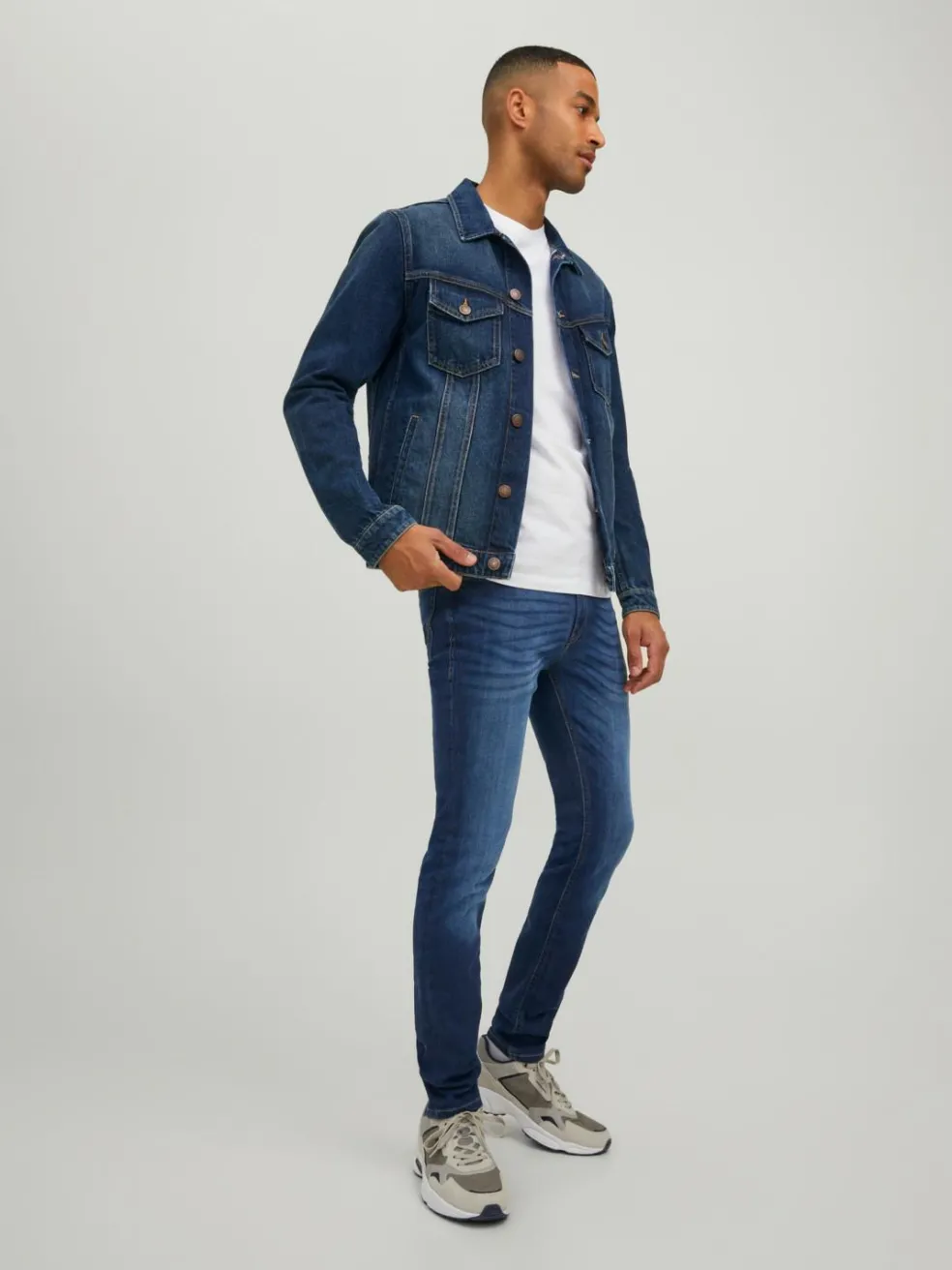 JACK & JONES Liam Original loose fit, heren jeans, denimblauw