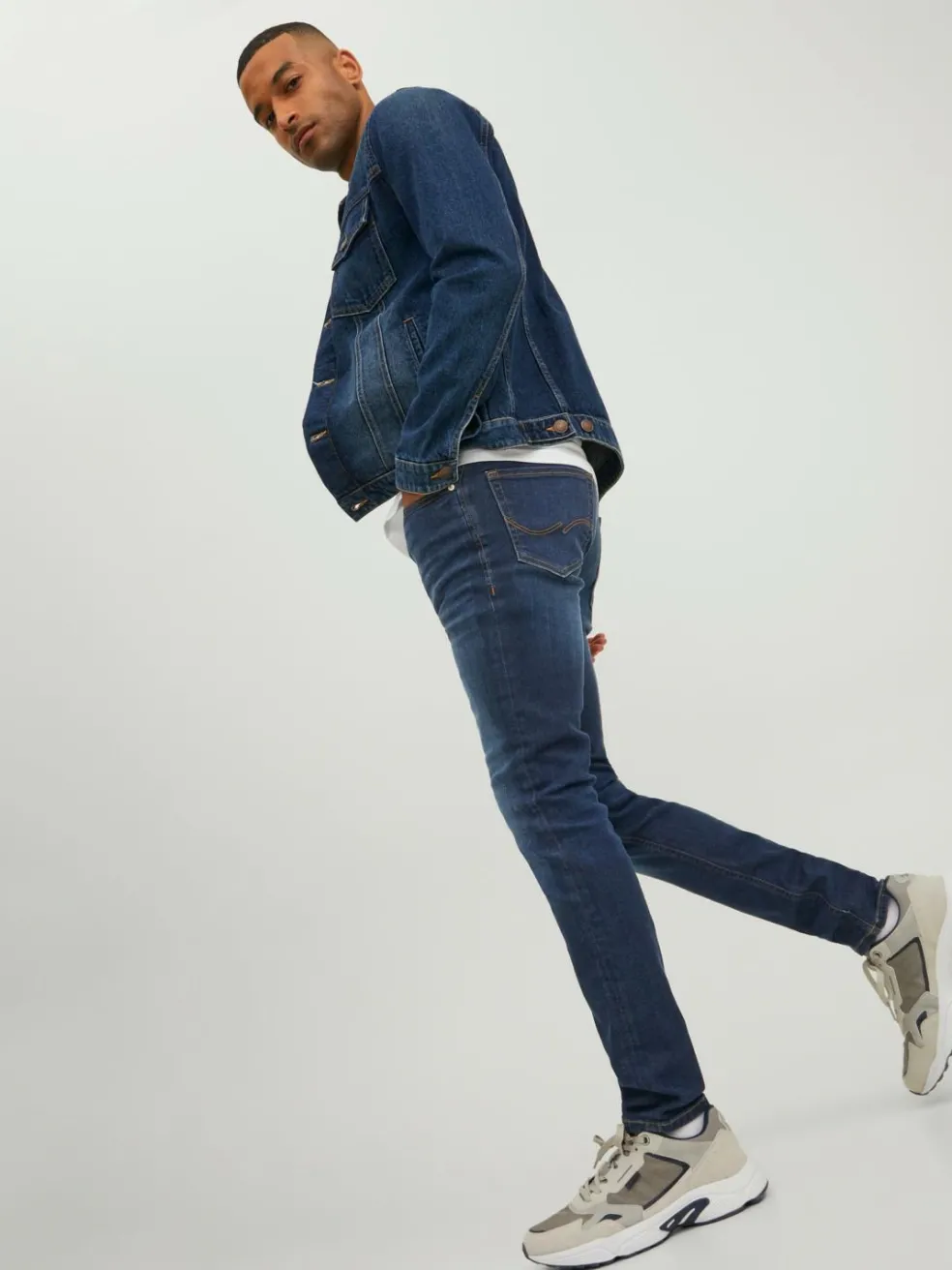 JACK & JONES Liam Original loose fit, heren jeans, denimblauw