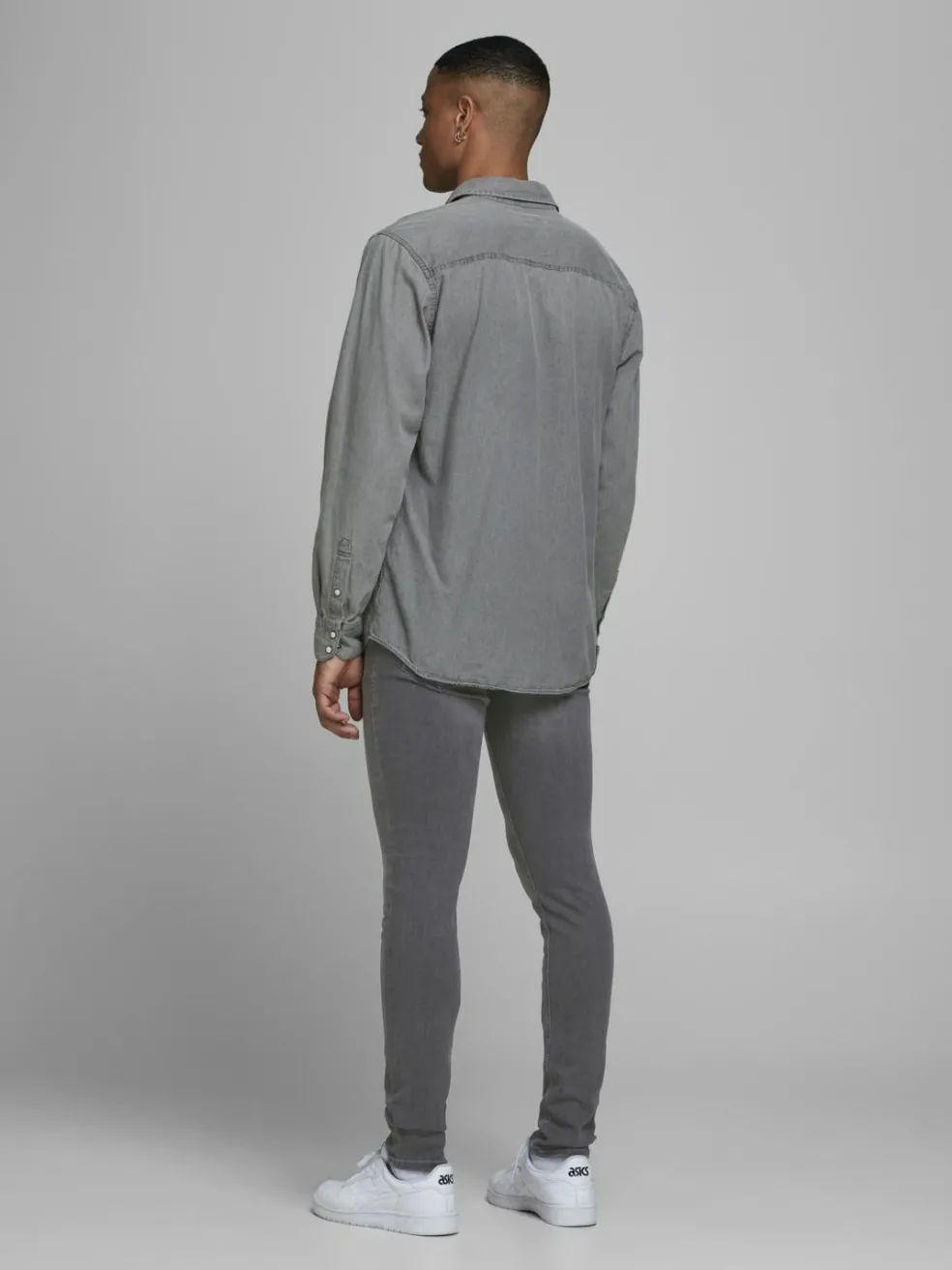 JACK & JONES Liam Original loose fit, heren jeans, grijs denim