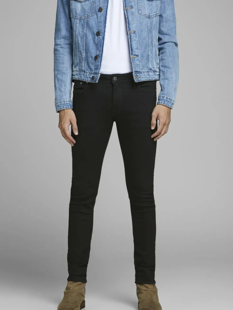 JACK & JONES Liam Original loose fit, heren jeans, zwart denim