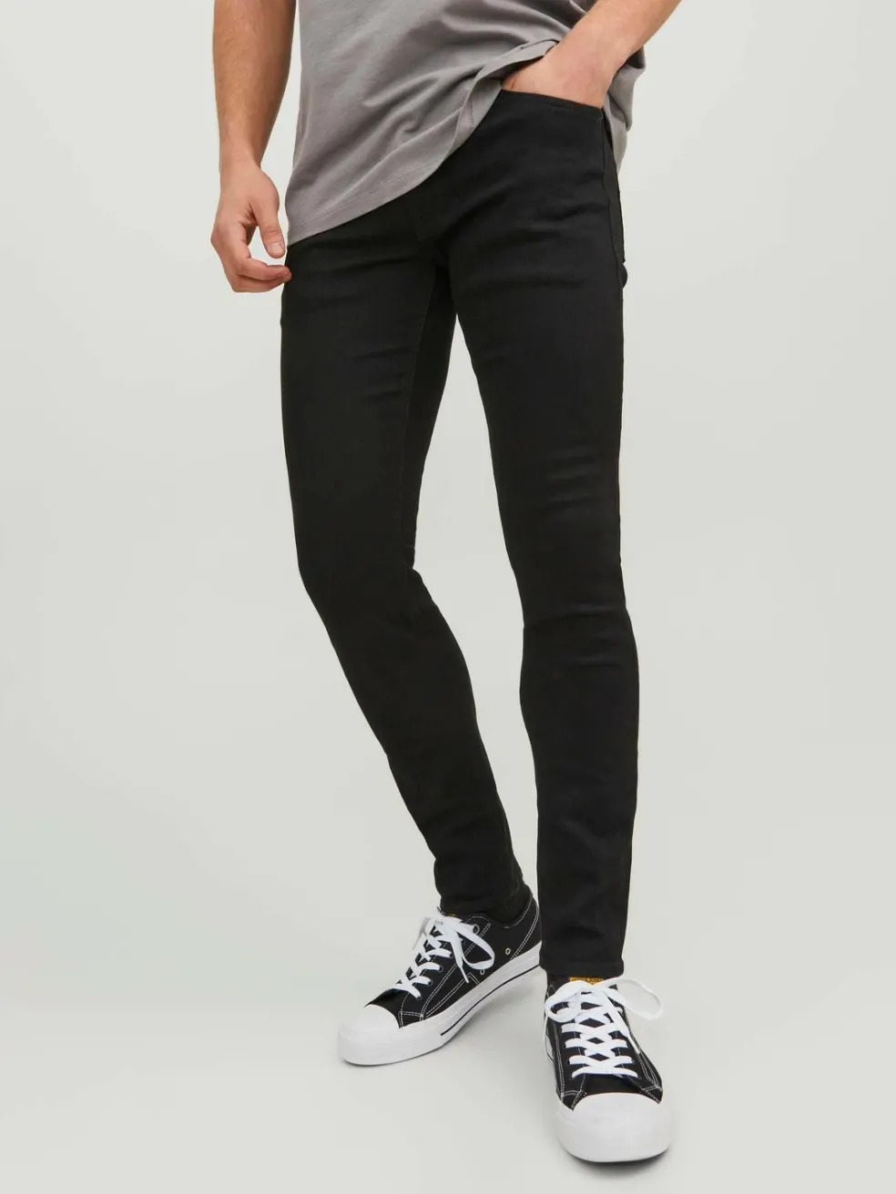 JACK & JONES Liam Original loose fit, heren jeans, zwart denim