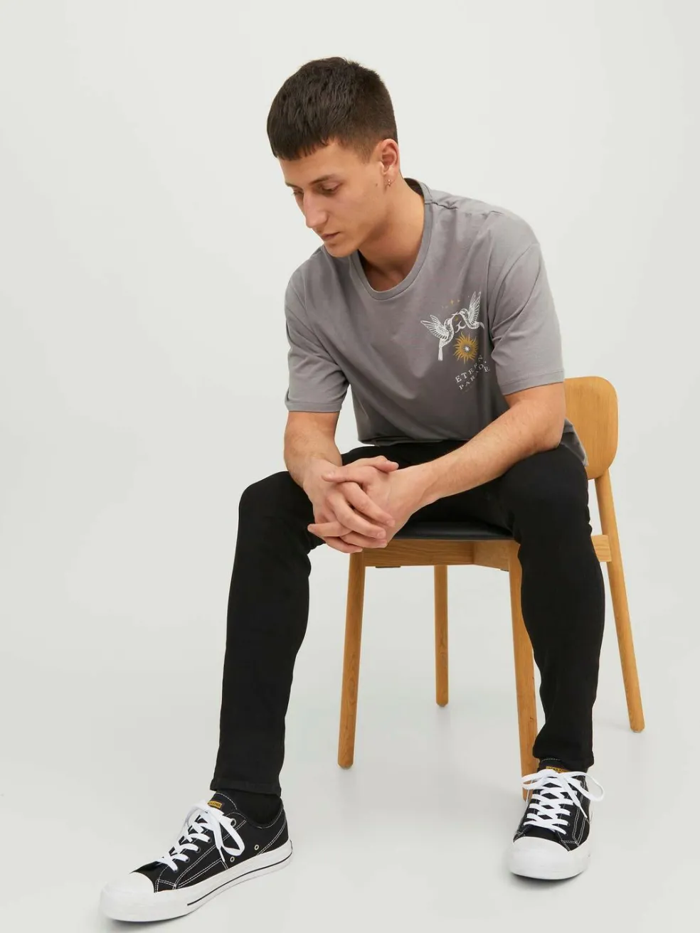 JACK & JONES Liam Original loose fit, heren jeans, zwart denim