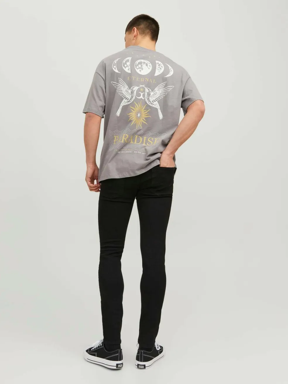 JACK & JONES Liam Original loose fit, heren jeans, zwart denim