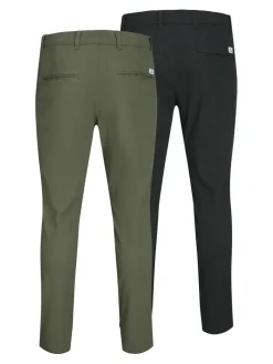 JACK & JONES Marco Dave Pk loose fit, heren chino, zwart olijfgroen