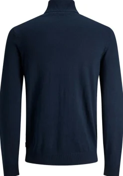 JACK & JONES slim fit coltrui katoen, donkerblauw