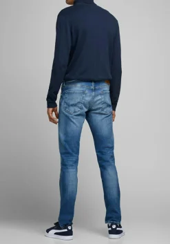 JACK & JONES slim fit coltrui katoen, donkerblauw