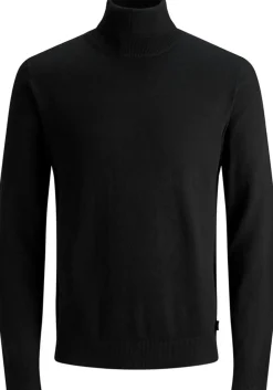 JACK & JONES slim fit coltrui katoen, zwart