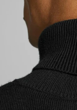 JACK & JONES slim fit coltrui katoen, zwart