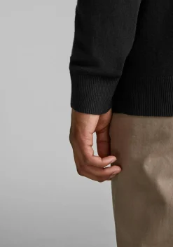 JACK & JONES slim fit coltrui katoen, zwart