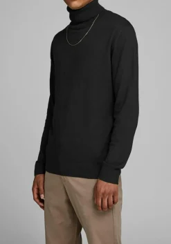 JACK & JONES slim fit coltrui katoen, zwart
