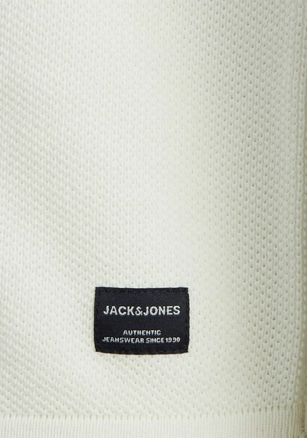 JACK & JONES slim fit trui katoen, O-hals, off-white ecru
