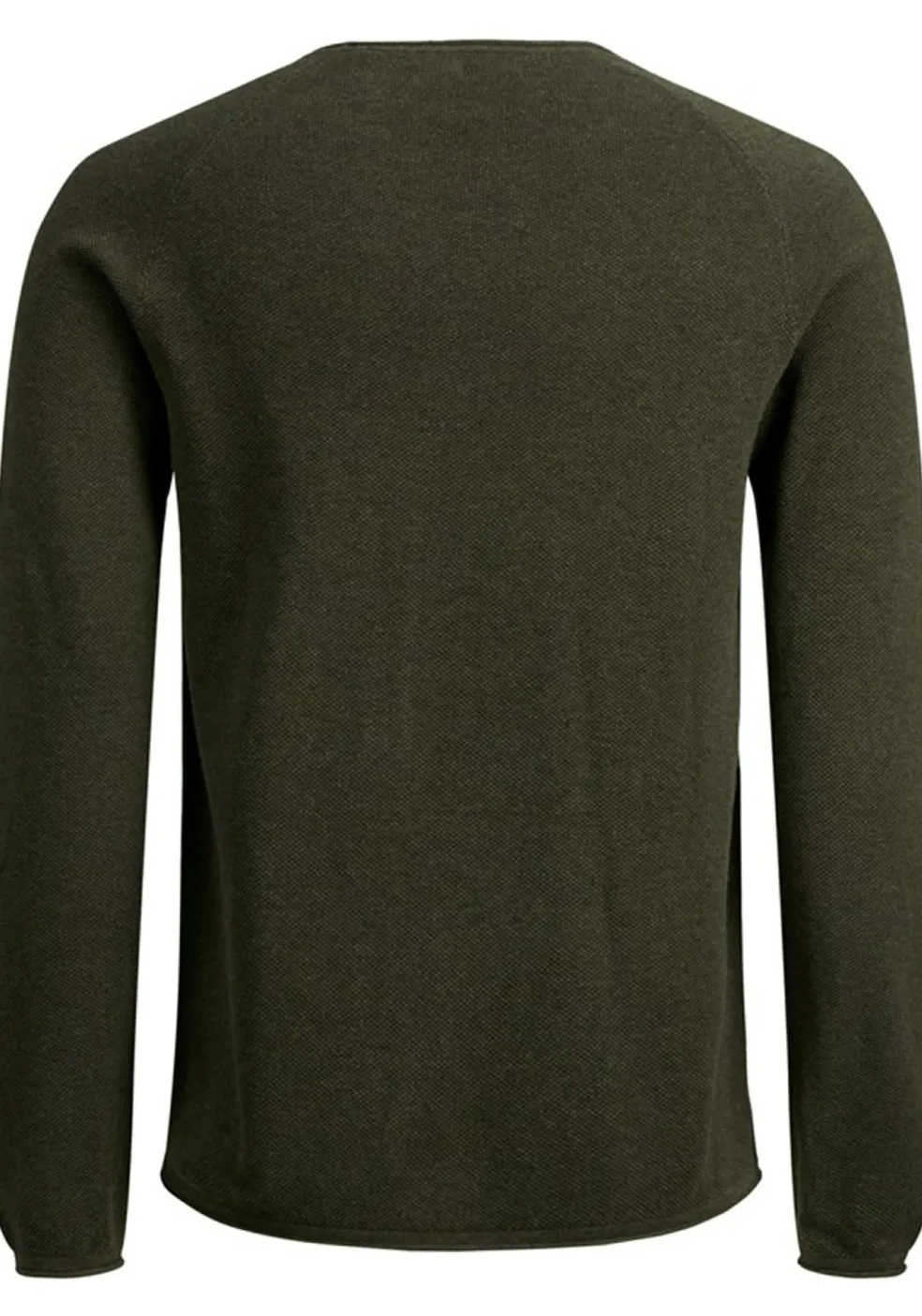 JACK & JONES slim fit trui katoen, O-hals, olijfgroen
