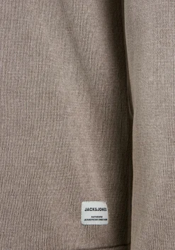 JACK & JONES slim fit trui katoen, O-hals, verwassen beige