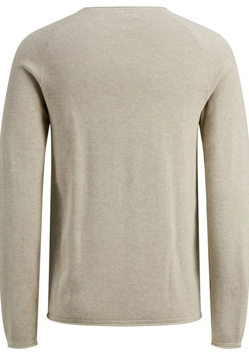 JACK & JONES slim fit trui katoen, O-hals, beige