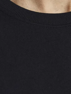 JACK & JONES Star basic sweat crew neck regular fit, heren sweatshirt katoenmengsel met O-hals, zwart